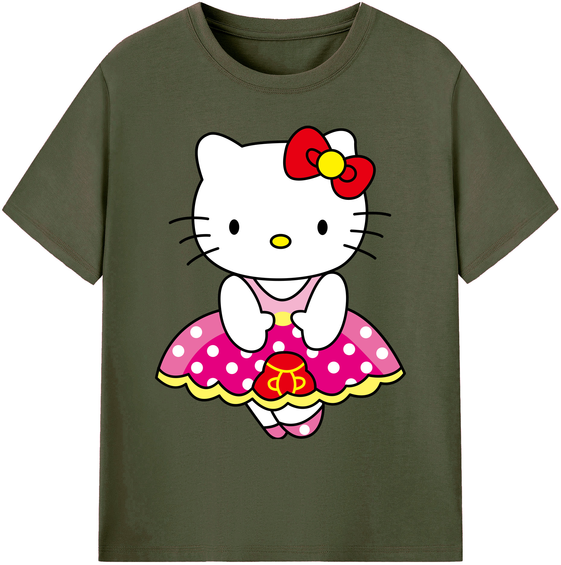 （画像用） Hello Kitty ハローキティ 綿100％ メンズ半袖Tシャツ｜肌触りやわらか＆通気性